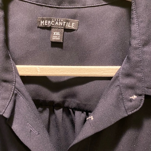 JCrew button down navy crop tie detail - Picture 2 of 6